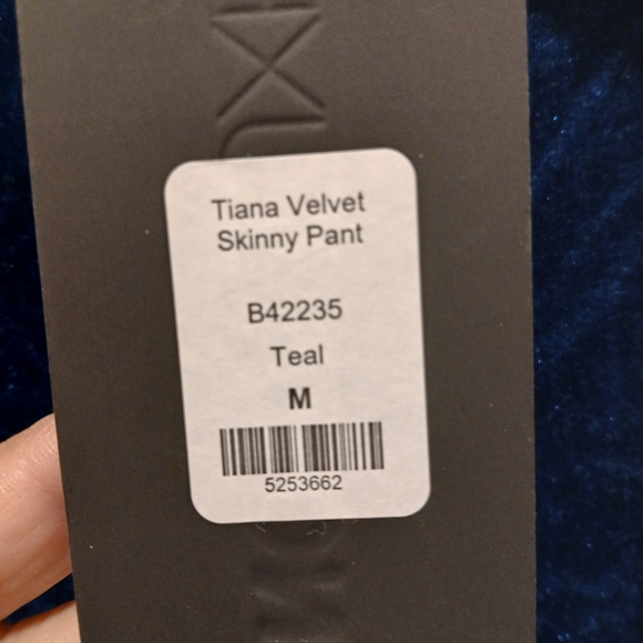 Elegant Velvet Teal Women's Pants - Picture 6 of 6